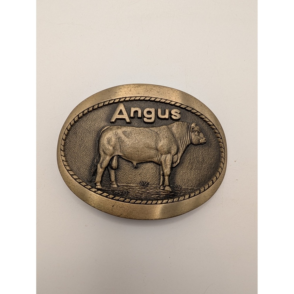 Vintage Award Design Medals Solid Brass Angus Bull Belt Buckle First Edition